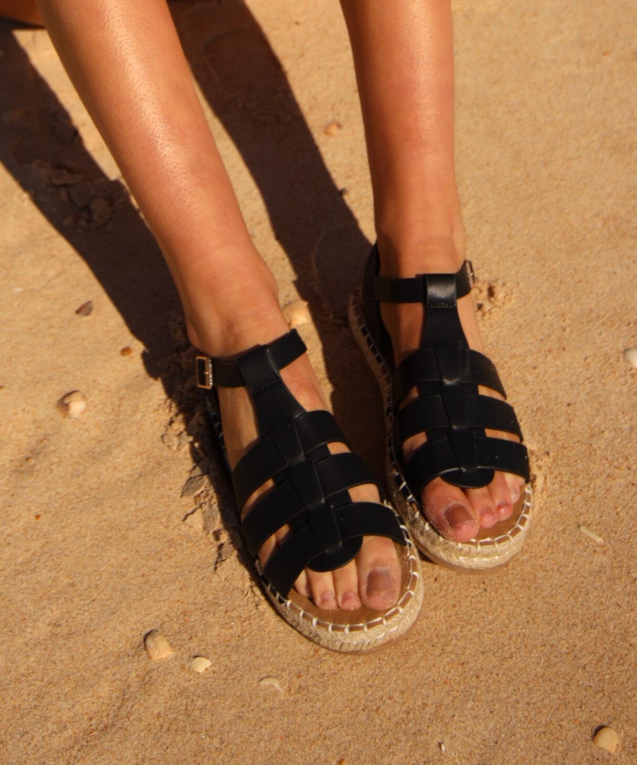 Sandalias cangrejeras yute planas image number null
